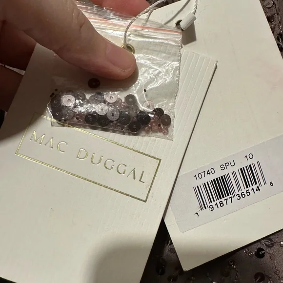 NWT Mac Duggal Sequin Dress with Beaded Hemline and Belt - size 10 - Picture 8 of 8